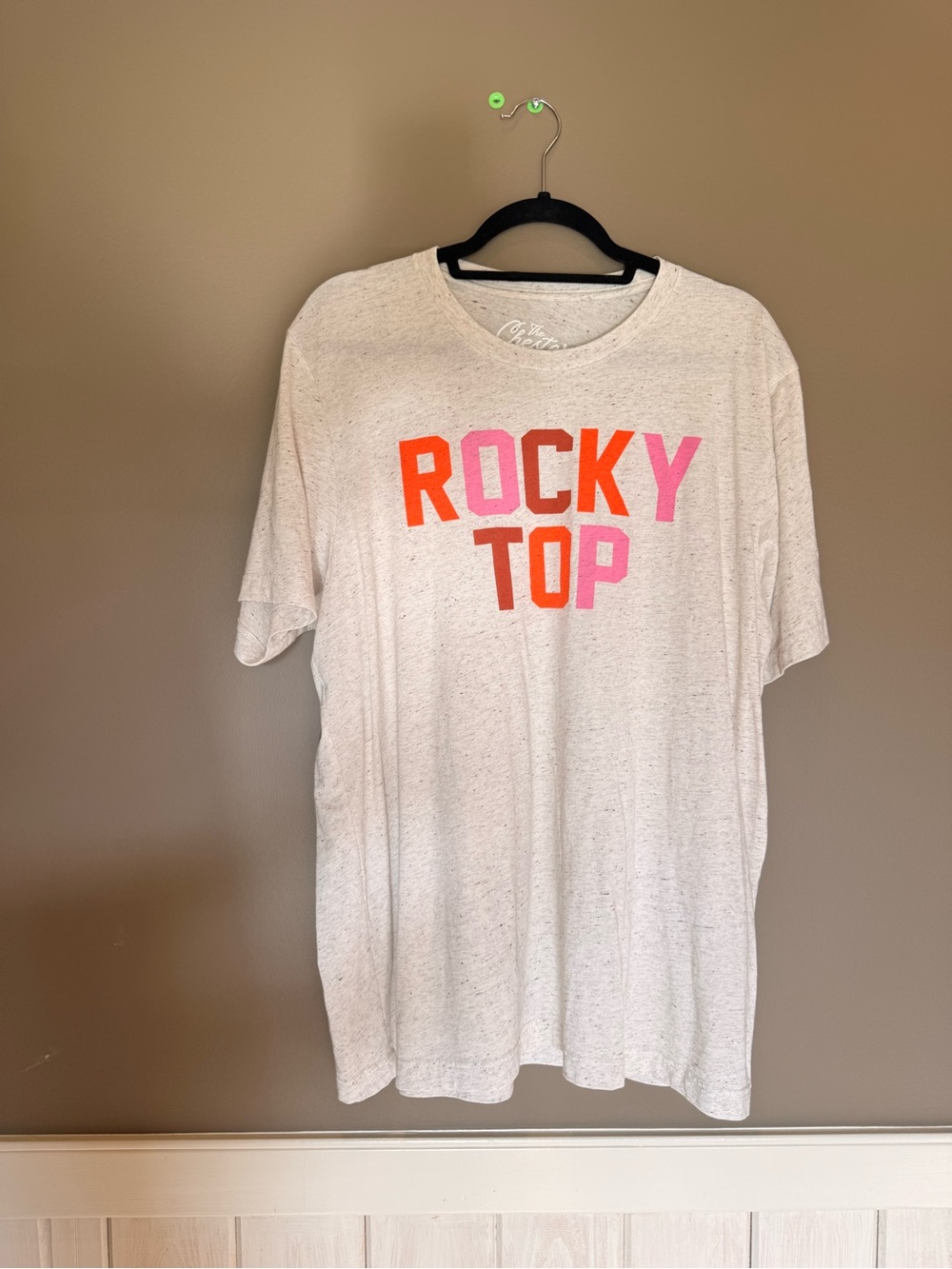 'Rocky Top' Graphic Tee with Pink & Orange Letters